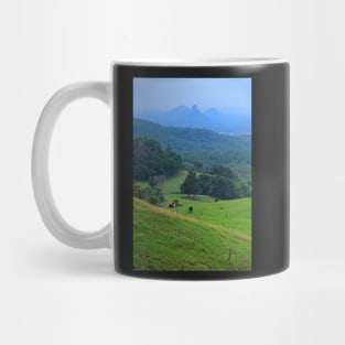 Misty Day over Mount Coonowrin Mug